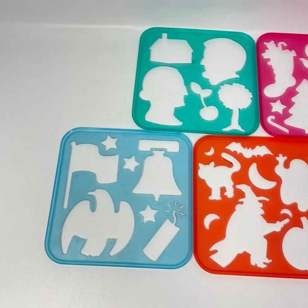 Tupperware Stencils Vintage 1990 Tuppertoys Set of 5 Patriotic Halloween Holiday
